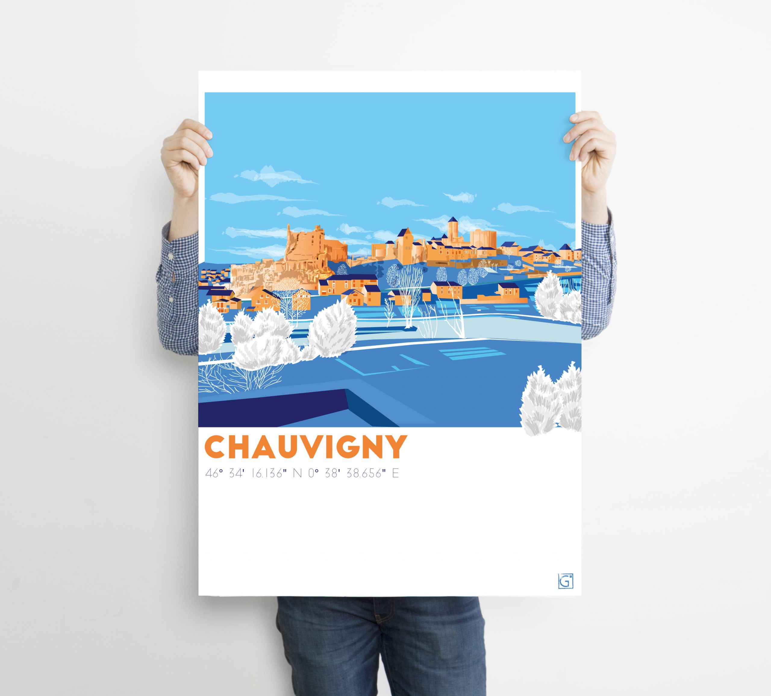 Affiches patrimoine Nouvelle-Aquitaine - Affiche 50x70cm de Chauvigny