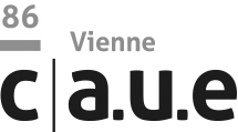 Logo en niveau de gris du CAUE de la Vienne 86